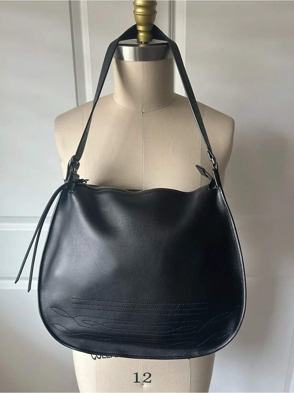 All Saints Black Leather Shoulder Bag